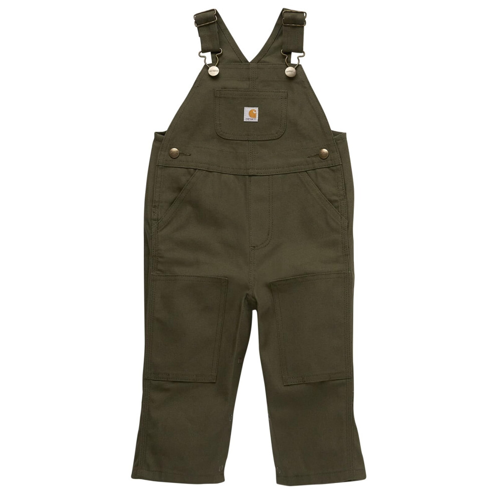 Carhartt Boys Loose Fit Canvas Bib Overall  Olive Green  3 Months
