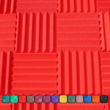 Lydisolering Akustisk Studio Skum - R?d farve - Wedge -stilpaneler 12 X12 X2 Fliser - 4 Pack