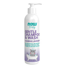 NOW Foods Bebé, Champô e Gel de Banho Suave, Lavanda Calmante, Sem Parabenos, 8 Oz