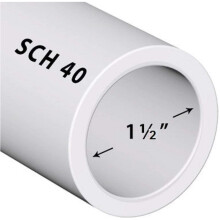 VENTRAL PVC Pipe Sch40 1-1/2 Inch (1.5) White Custom Length 1FT Feet