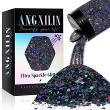ANGXILIN Holografick robustn trpytky 190 g/6,7 oz objemn a jemn smen trpytky s laserovmi flitry pro tvorbu trpytivch perku z epoxidov prys