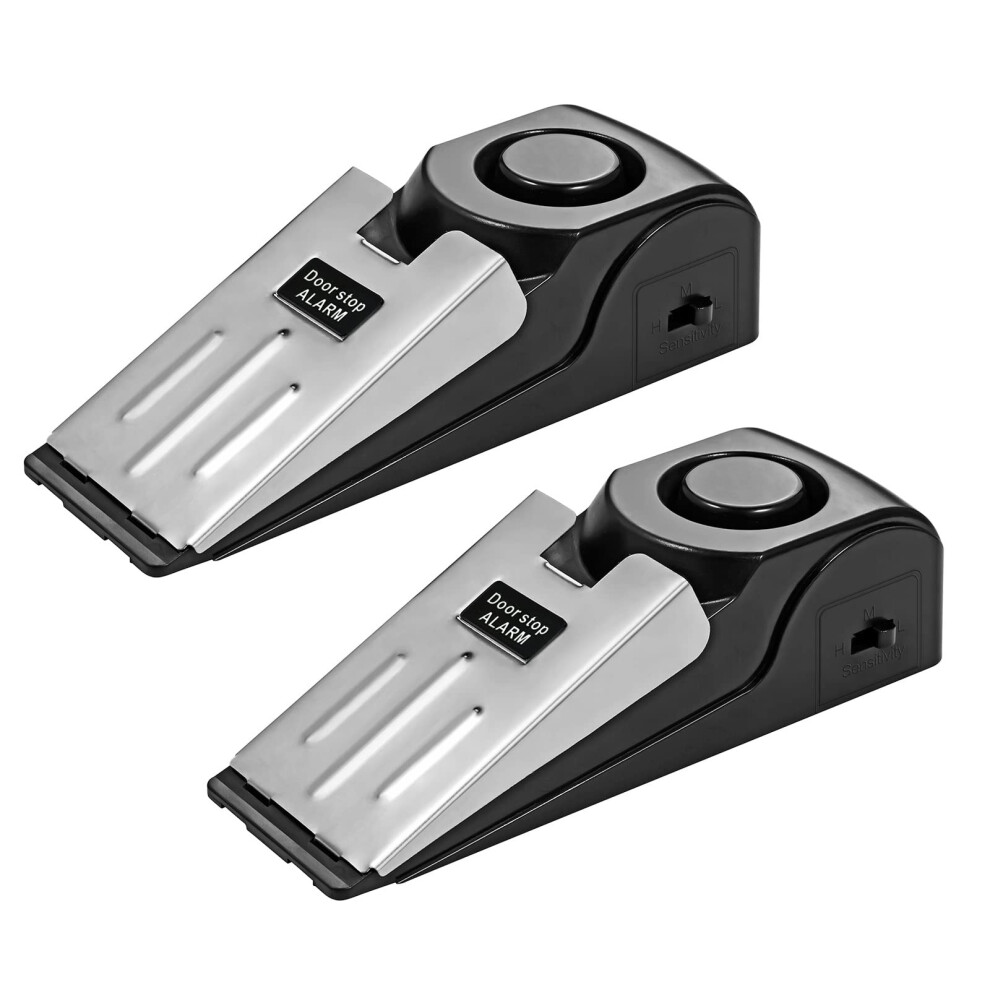Door Stop Alarm 2 Pack 120 dB Door Stopper Wedge Door Stops Alarm Great for Traveling Hotel Home Security Door Stoppers Safety Tools