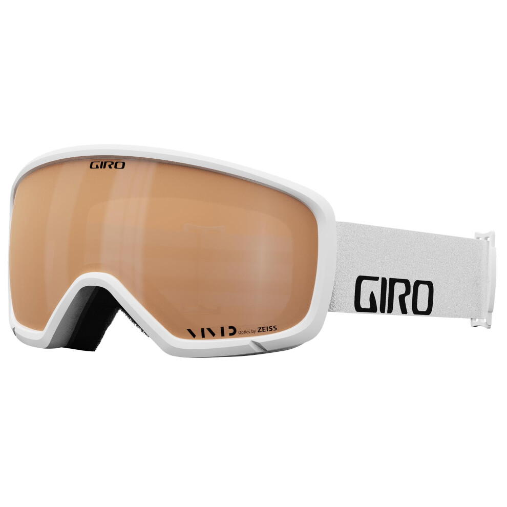 Giro Ringo Ski Goggles - Snowboard Goggles For Men Women & Youth - Wordmark Strap With Vivid Copper Lens White