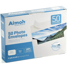 Aimoh 50 Hvid A4 4x6 fotokonvolutter SELF SEAL - Passer til 4 x 6 fotos Invitationer St?rk SELV-SEAL Lukkest?rrelse 4,5 x 6,25 tommer 24lb hvid 5