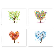 Seasons of Life Notitiekaartenassortiment Pack/Set van 24 wenskaarten en witte enveloppen / 4 7/8"" x 3 1/2"" kaarten met 4 seizoensboomontwerpen