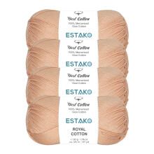 Hilo Estako Royal Cotton (paquete de 4 madejas), 100 % algod   n mercerizado Giza, suave y superfino, para crochet y tejido (4 x 1,76 oz) / (4 x 13