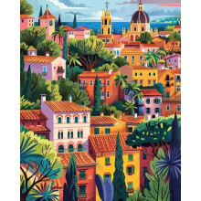 Paint by Numbers Kit til Voksne Begynder Europa Landskab Let Voksen Maling efter Number Kits p? l?rred DIY Craftoria Akryl Akvarel Oliemaling eft