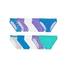 Fruit of the Loom Big Cotton Bikini-Unterwsche fr Mdchen, Multipacks, 10er-Pack, modisch sortiert, 14 Stck