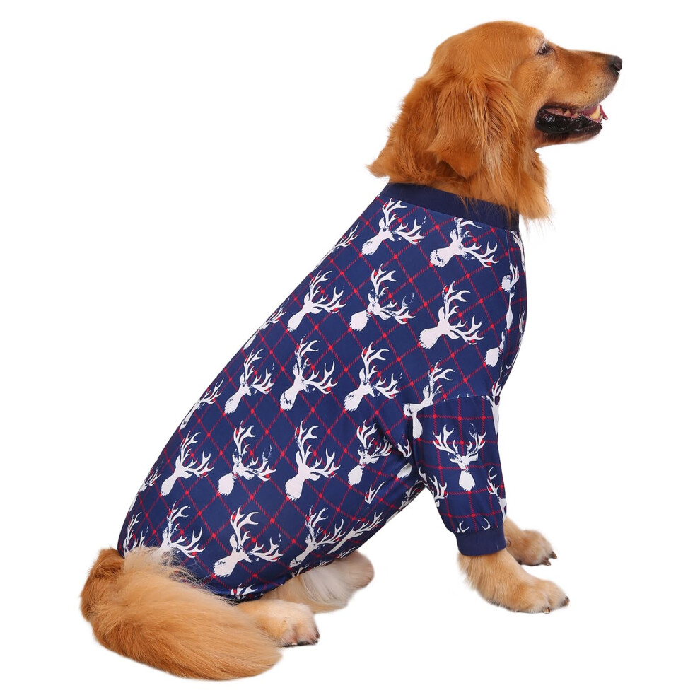Pijama De Una Pieza Para Perro Hde, Ligero, Para Perros De Tallas M A 3XL, Con Dise O De Reno (Talla 2XL)-image