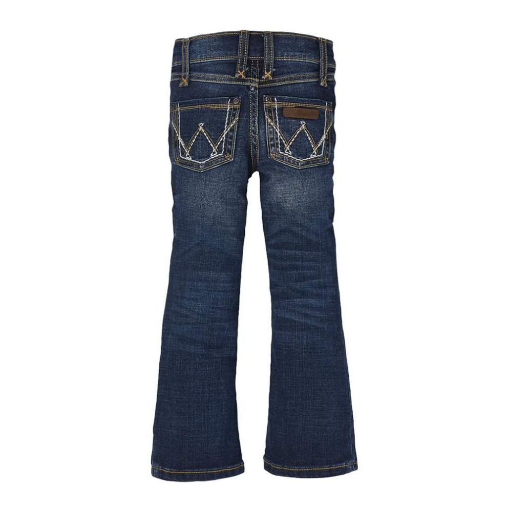 Wrangler Girls' Western Boot Cut Jeans  Medium Blue  4
