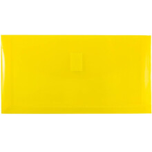 JAM PAPIR Plastudvidelseskonvolutter med krog- og lkkelukning - #10 hftepung - 5 1/4 x 10 med 1 tomme ekspansion - gul - 12/pakke