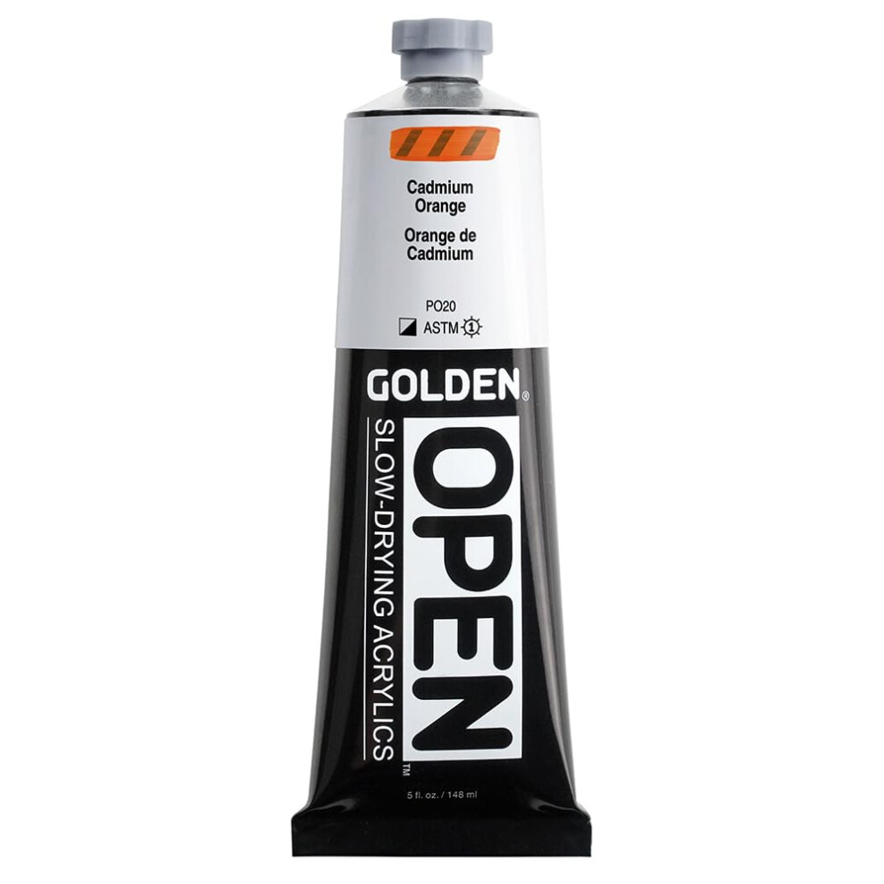 Apri Acrilici A Lenta Essiccazione Di Golden Cadmio Arancione Tubo Da 5 Fl Oz. Pittura Acrilica Professionale Semi-Opaca-image