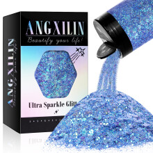 ANGXILIN Holografick robustn trpytky 190 g/6,7 oz robustn a jemne smen trpytky s laserovmi flitry pro trpytky na vrobu perku z epoxidov pry