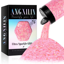 ANGXILIN Holografick robustn trpytky 190 g/6,7 oz objemn a jemn smen trpytky s laserovmi flitry pro trpytky na vrobu perku z epoxidov prys