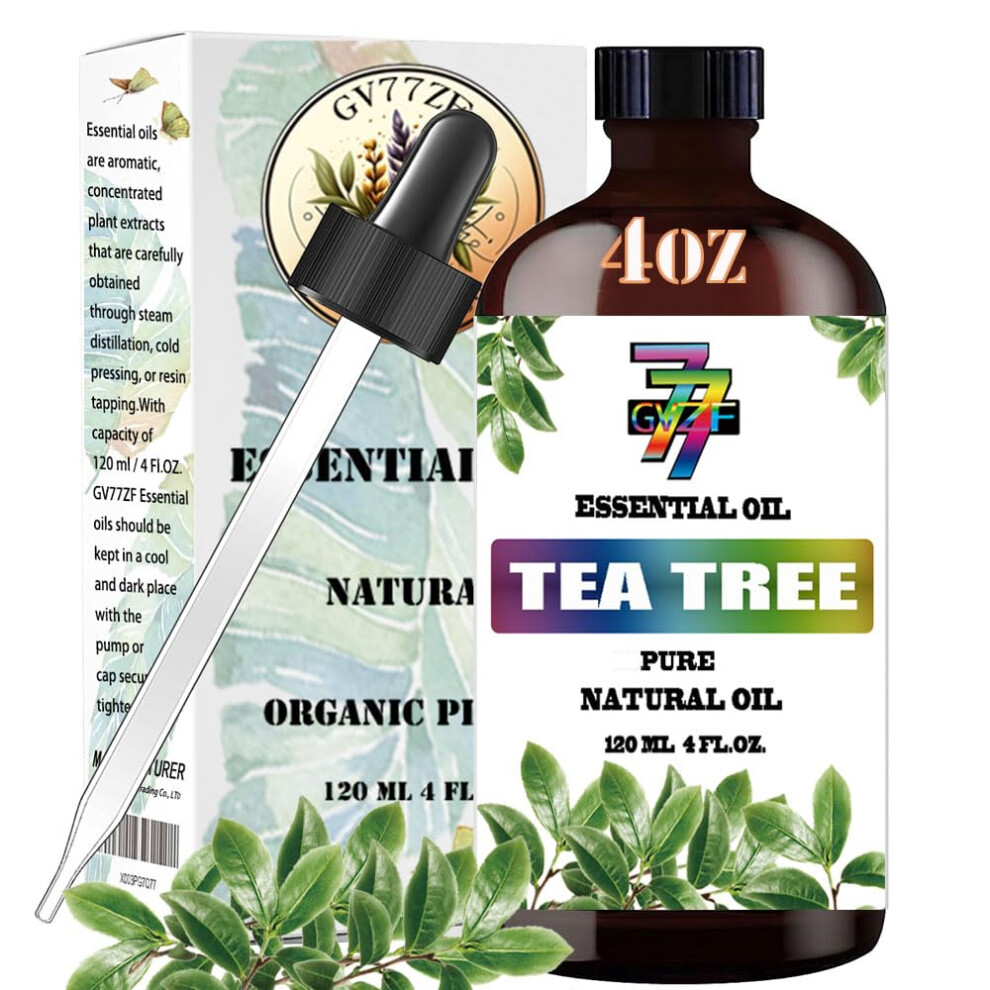 Huile Essentielle D'arbre à Thé (120 Ml) - Huiles D'arbre à Thé UtiliséEs Dans Les Diffuseurs, Les Humidificateurs, Les Bains, Les Produits De Ne-image