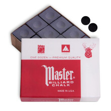 Master Billiard Pool Cue Chalk Premium Qualit t 1 Dutzend Hergestellt in den USA + 2 St ck hochwertige Billard-Pooltisch-Spots (Anthrazit)