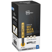 AVERY Marks A Lot UltraDuty Chisel Tip Permanent Markers Water Resistant Ink For Jobsites and Tough Environments 12 Black Markers (29842)