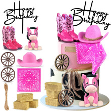 Cowgirl tortadszek Cowgirl kalap- s bakancsos tortafedok Western Cowgirl szletsnapi babazuhany a Western Theme Party Favors kellkeihez (rzsasz