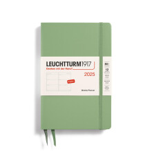 LEUCHTTURM1917 Weekly Planner 2025 Pevn v zba (B6+) Sage (1. janu ra 31. decembra 2025)