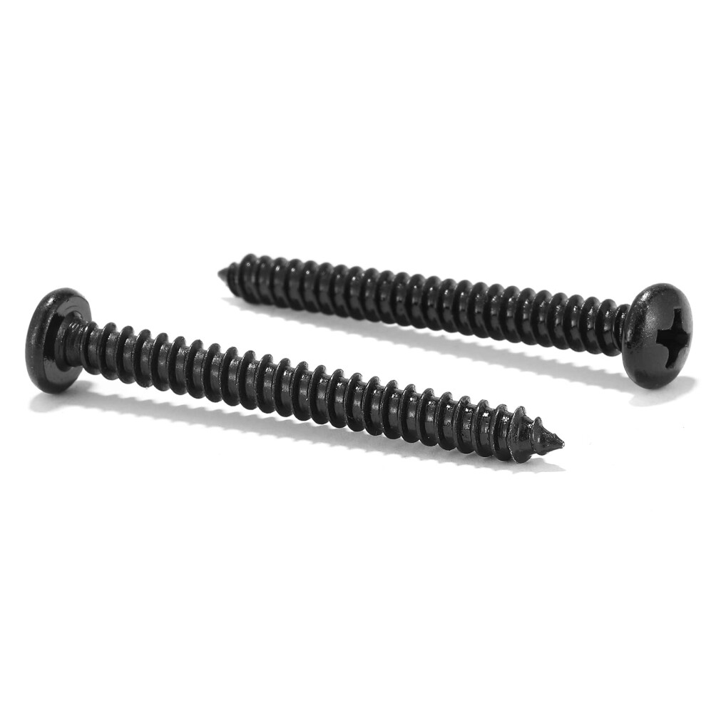 #6 x 1-1/2"""" Wood Screw 100Pcs 18-8 (304) Stainless Steel Pan Head Fast Self Tapping Drywall Screws Black Oxide by SG TZH-image-OPC-PGSGTPF-NEW
