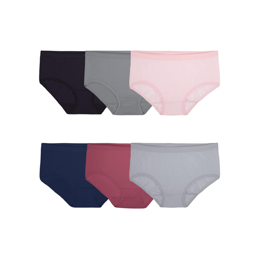 Fruit of the Loom womens Seamless Underwear (Regular & Plus Size) Briefs  Low Rise Brief - 6 Pack Assorted Colors  9 US