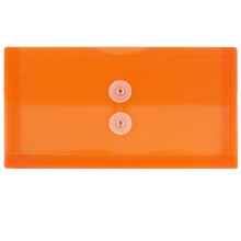 Buste in plastica di carta jam con chiusura di cravatta a bottone e stringa - Opuscolo di business #10 - 5 1/4 x 10 - Orange - 12/Pack