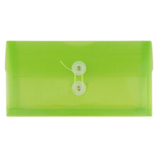 JAM PAPIR Plastikkonvolutter med knap- og snorelukning - #10 Business Booklet - 5 1/4 x 10 - Limegrn - 12/Pak