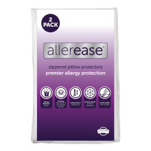 Set of 2 Standard/Queen AllerEase Pillow Protectors - Temperature Balancing Allergist Recommended - Premium Breathable Zippered Protectors