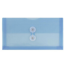 JAM PAPIR Plastkonvolutter med knap- og snorelukning - #10 Business Booklet - 5 1/4 x 10 - Bl - 12/Pak