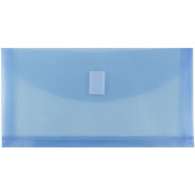 JAM PAPIR Plastudvidelseskonvolutter med krog- og lkkelukning - #10 hftepung - 5 1/4 x 10 med 1 tomme ekspansion - bl - 12/pakke
