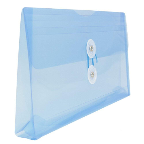 JAM PAPER Envelopes Plásticos com Fecho de Botão e Corda - #10 - 5 1/4 x 10 - Azul - 12/Pack 2
