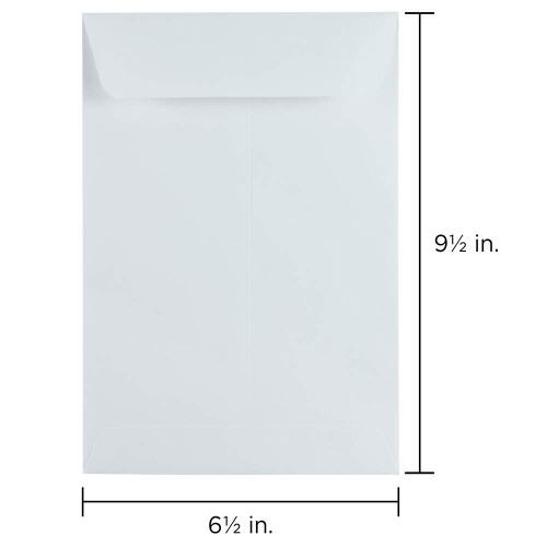 JAM Paper 6 1/2"""""""" x 9 1/2"""""""" Open End Envelopes - White - 25/pack 2