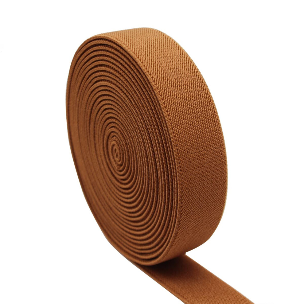 Banda El Stica De Costura De 1 Pulgada Por 10 Yardas, De Sarga De Doble Cara (Caf , 10 Yardas)-image