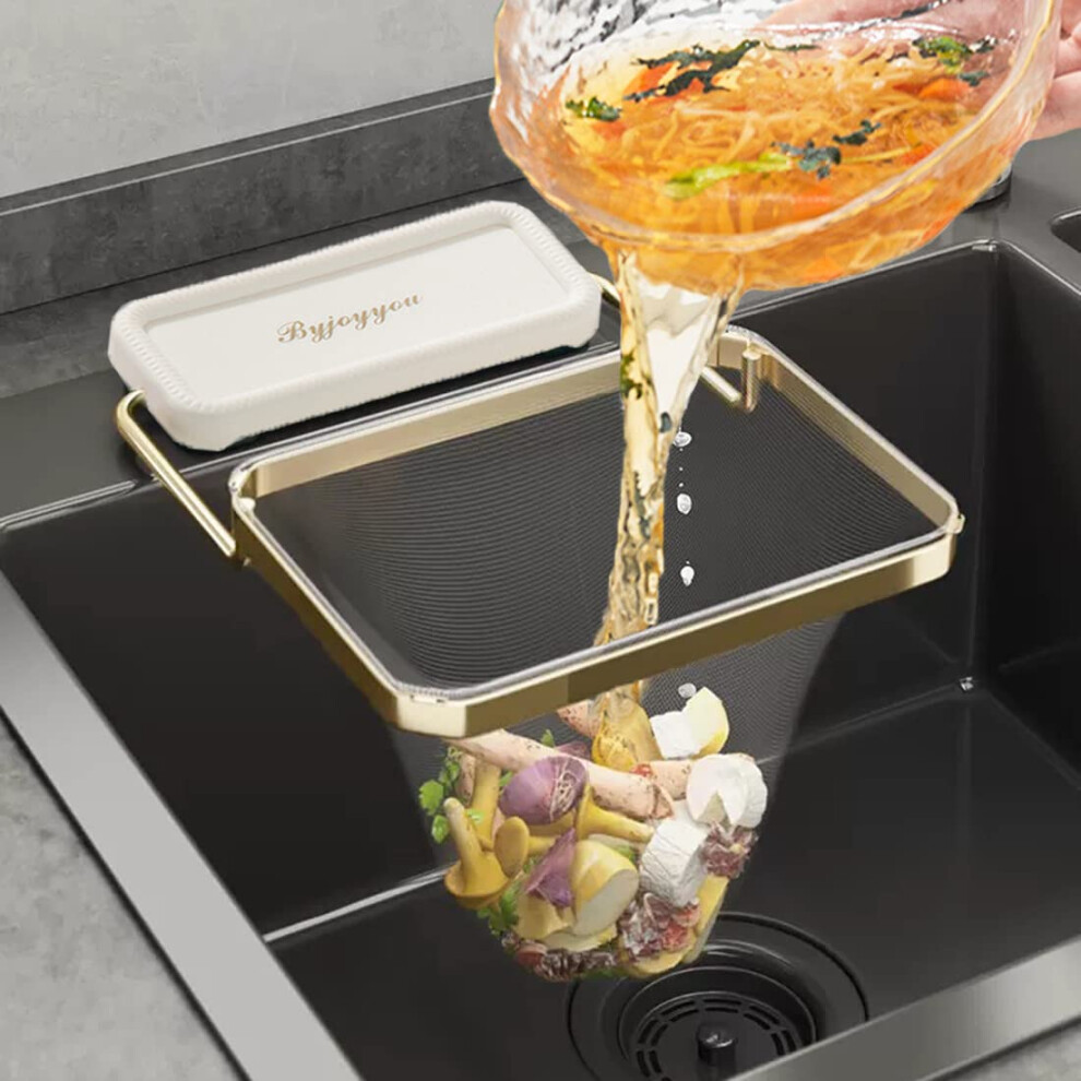 Sink Strainer Foldable Food Catcher For Kitchen Sink With 100Pcs Mesh Bags - Sink Net Strainer Corner Sink Strainer Basket Garbage Disposal Strainer S 745672274631