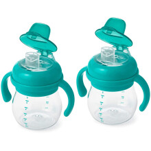 Gobelet bec souple OXO Tot Transitions avec poign es amovibles, bleu sarcelle, 170 ml (lot de 2)