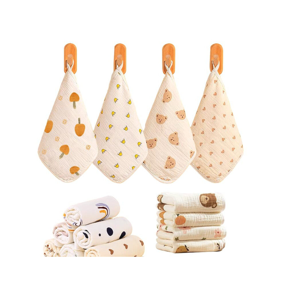 Lot de 8 débarbouillettes douces pour bébé | Gant de toilette en mousseline | Serviettes de toilette pour nouveau-né à la peau sensible | Cadeau