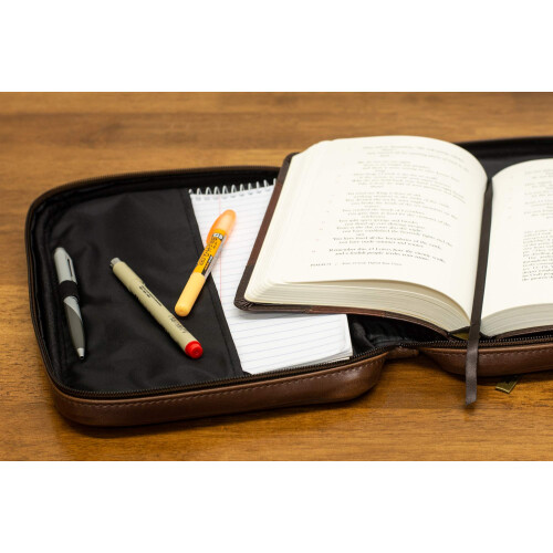 Obal Bible - Distressed Leather Look-LRG-BRN 1