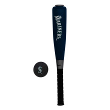 Conjunto de Bastão e Bola de Espuma Seattle Mariners - Bastão Jumbo de 21" e Bola com Logotipo da Equipa - Produto Licenciado MLB, Azul