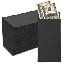 Kontantkonvolutter - 100 pakker 3,5x6,5 tommer Sortfarvet Velegnet til budgetter Checks M?nter Smykker Sm?ting
