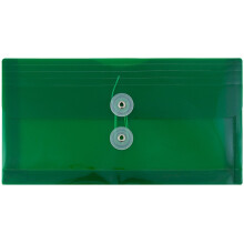 JAM PAPIR Plastkonvolutter med knap- og snorelukning - #10 Business Booklet - 5 1/4 x 10 - Grn - 12/Pak