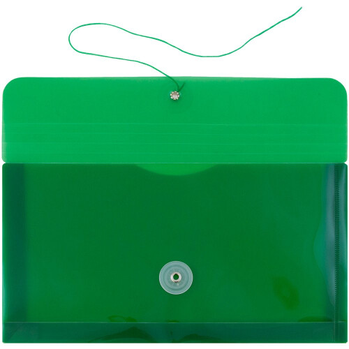 JAM PAPER Envelopes Plásticos com Fecho de Botão e Corda - #10 - 5 1/4 x 10 - Verde - 12/Pack 1