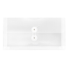 JAM PAPIR Plastkonvolutter med knap- og snorelukning - #10 Business Booklet - 5 1/4 x 10 - Gennemsigtig - 12/Pak