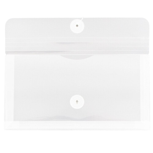 JAM PAPER Envelopes Plásticos com Fecho de Botão e Corda - #10 - 5 1/4 x 10 - Transparente - 12/Pack 1
