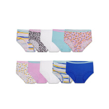 Fruit of the Loom Dvc Big Tag Zdarma Bavlnen kalhotky Spodn prdlo Vcebalen Brief-10 Pack-Bl/pruhy/potisk zvrat 12
