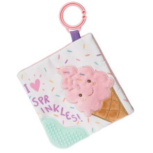 Sweet Soothie Crinkle Teether Toy with Baby Paper and Squeaker  6 x 6-Inches  Sprinkles Ice Cream