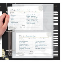 Half Letter 4x6 for 8.5x9.5 Pack of 50 Binders Recipe Card Sleeves Protectors  Recipe Book Page Refill Sheets  2 Pocket Index Card Protectors  Crystal