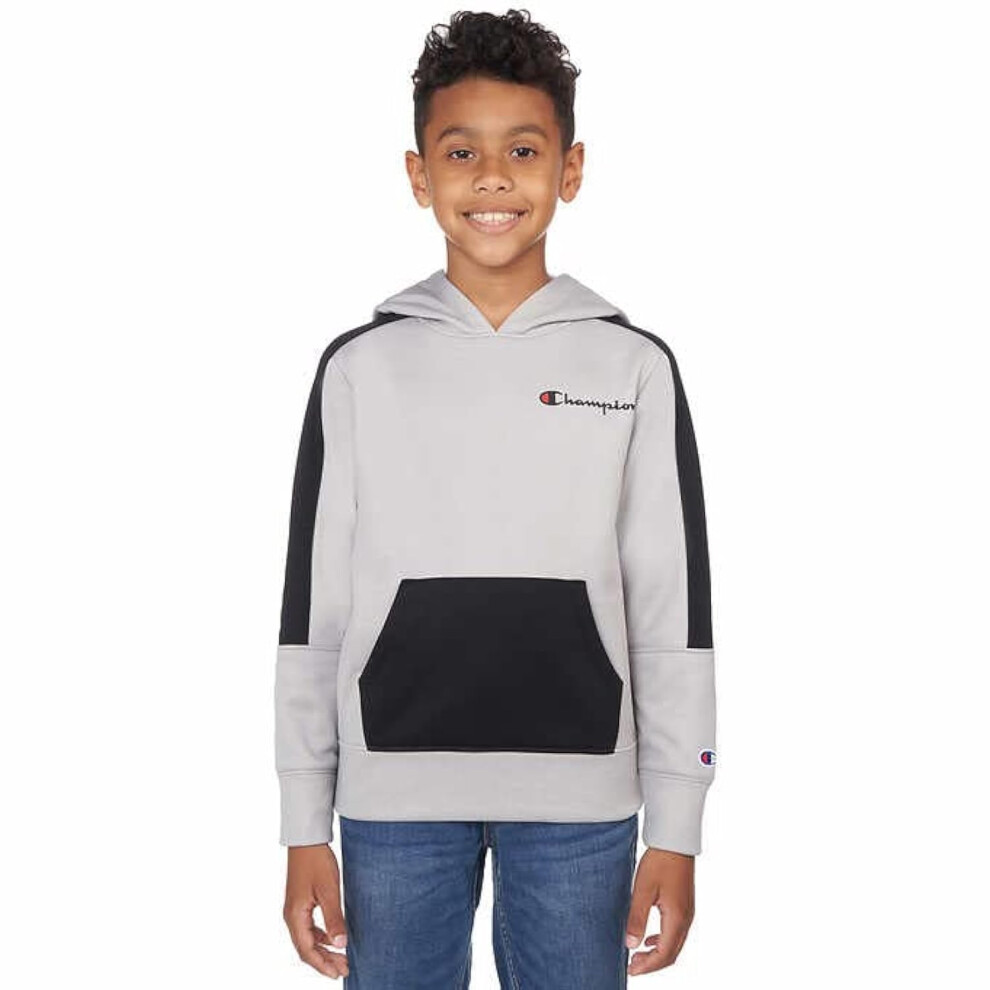 Champion Kids Clothes Sweatshirts Youth Heritage Fleece Pull On Hoody Sweatshirt with Hood  Gray/Black  S