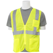 ERB S363P Type R Class 2 Economy Mesh cipzras ellso biztonsgi mellny zsebekkel Hi Viz Lime 2X. 1 db zskonknt.