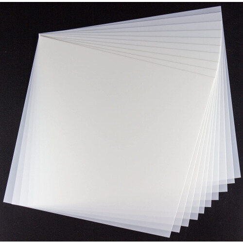 NEGLEX Folhas Mylar em Branco 7.5mil (Pacote de 10), 12X12 polegadas, Folhas de Estêncil PET Translúcidas