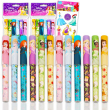 Disney Princess Pens Value Bulk Set Bundle - 12 Pack Princess Ballpoint Pens with Stickers (Princess School Supplies Office Supplies Party Favors)